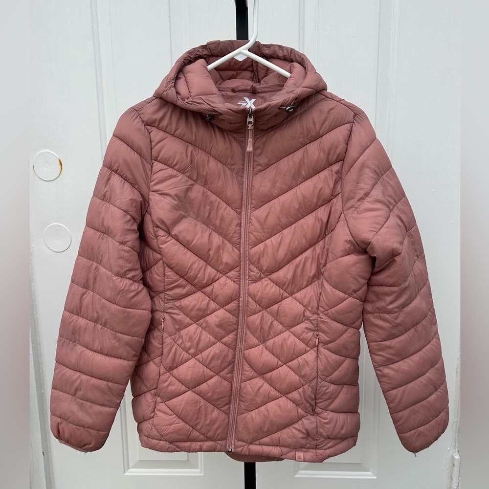⭐️SOLD ⭐️Womens 100% Nylon Quilted Jacket Size L Rose Colored